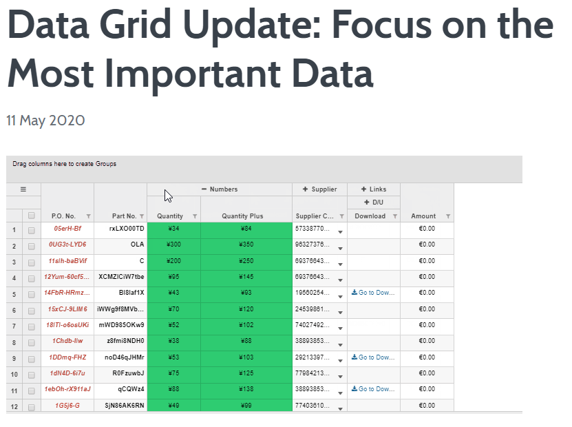 OutSystems Data Grid